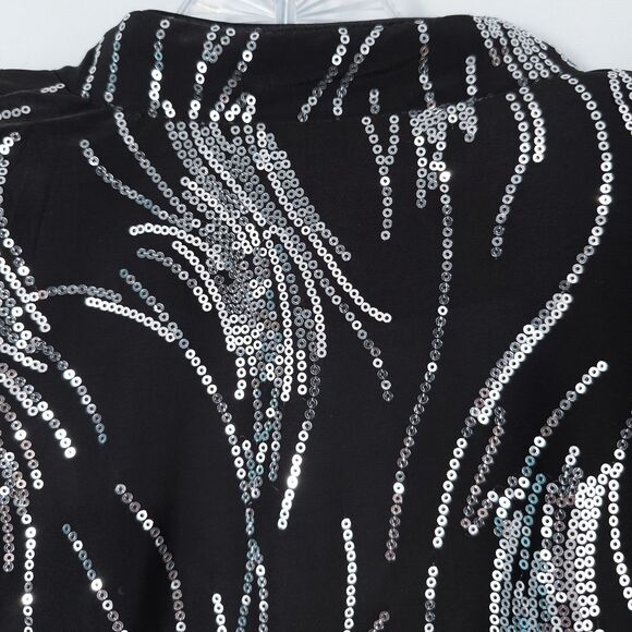 Alex Evenings Sequin Twinset Mandarin Neck Womens 1X Black Silver Event Formal - Picture 15 of 16